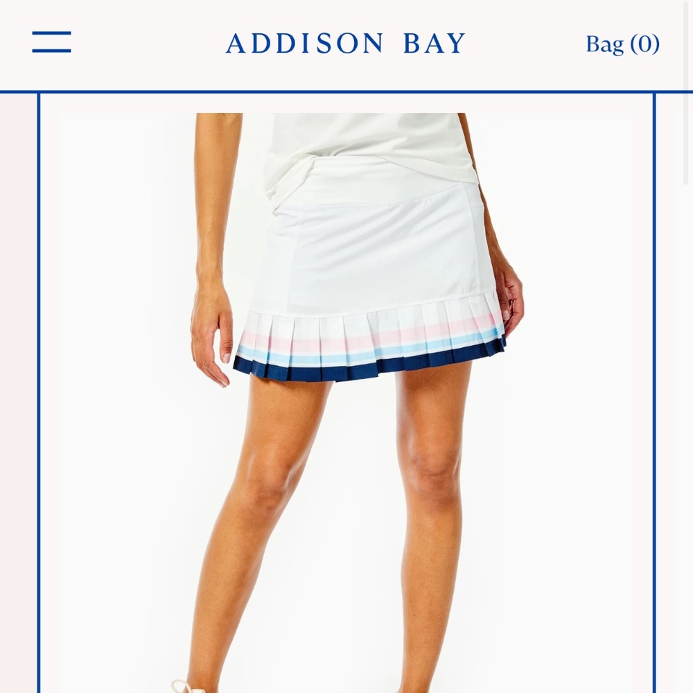 Addison Bay White Skirt with Pink and Blue Accents